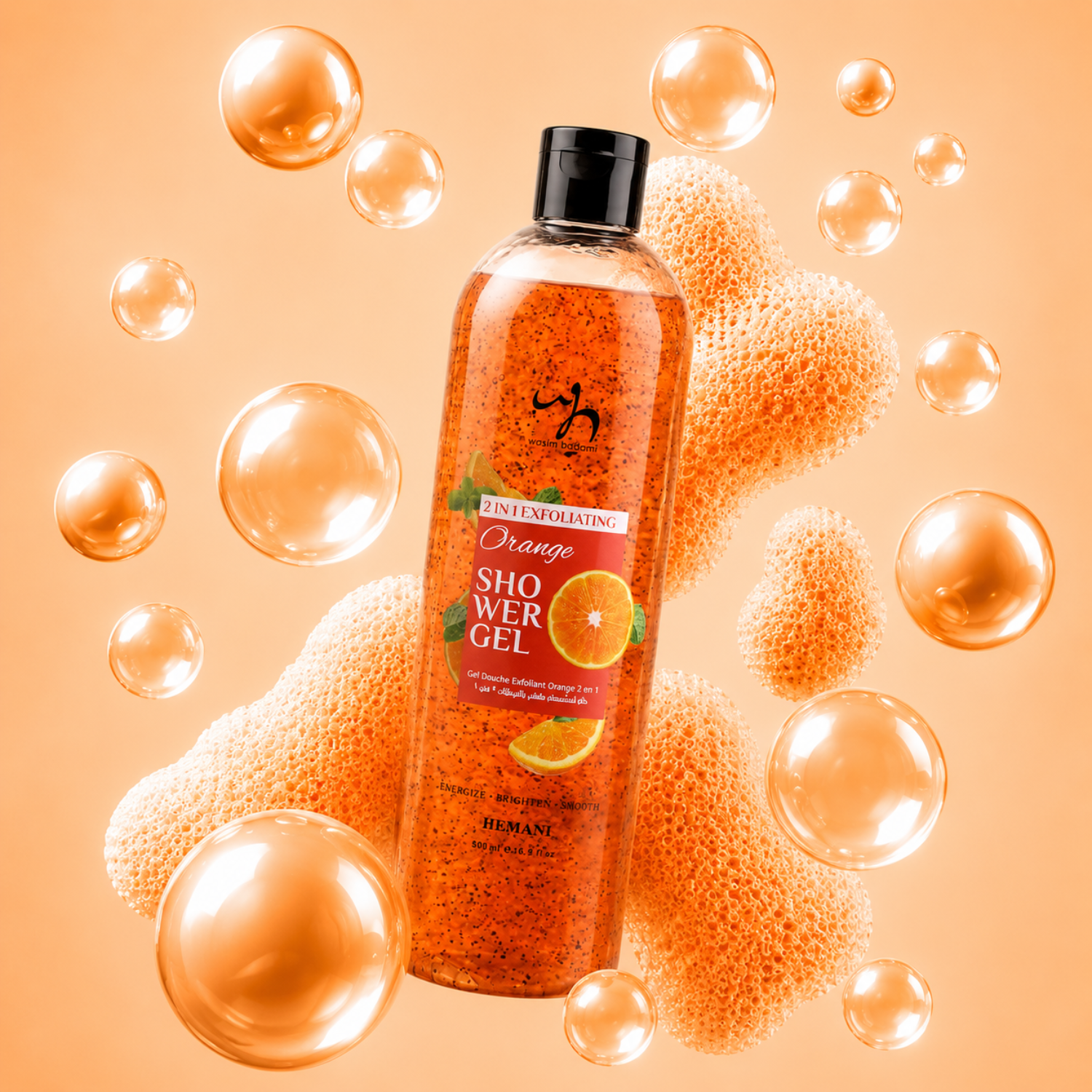 2in1 Exfoliating Orange Shower Gel 500ml
