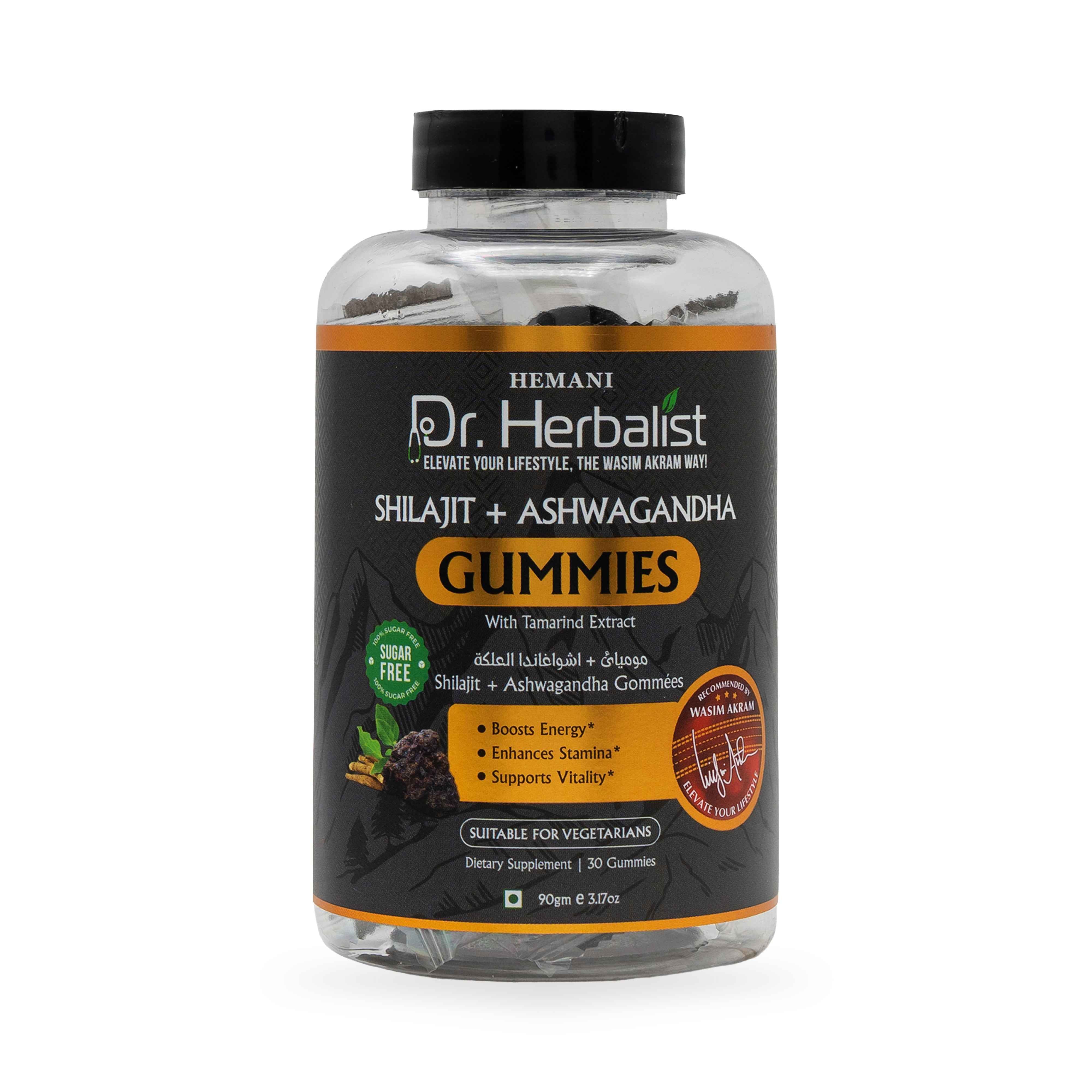 Dr. Herbalist Shilajit + Ashwagandha Gummies 120gm