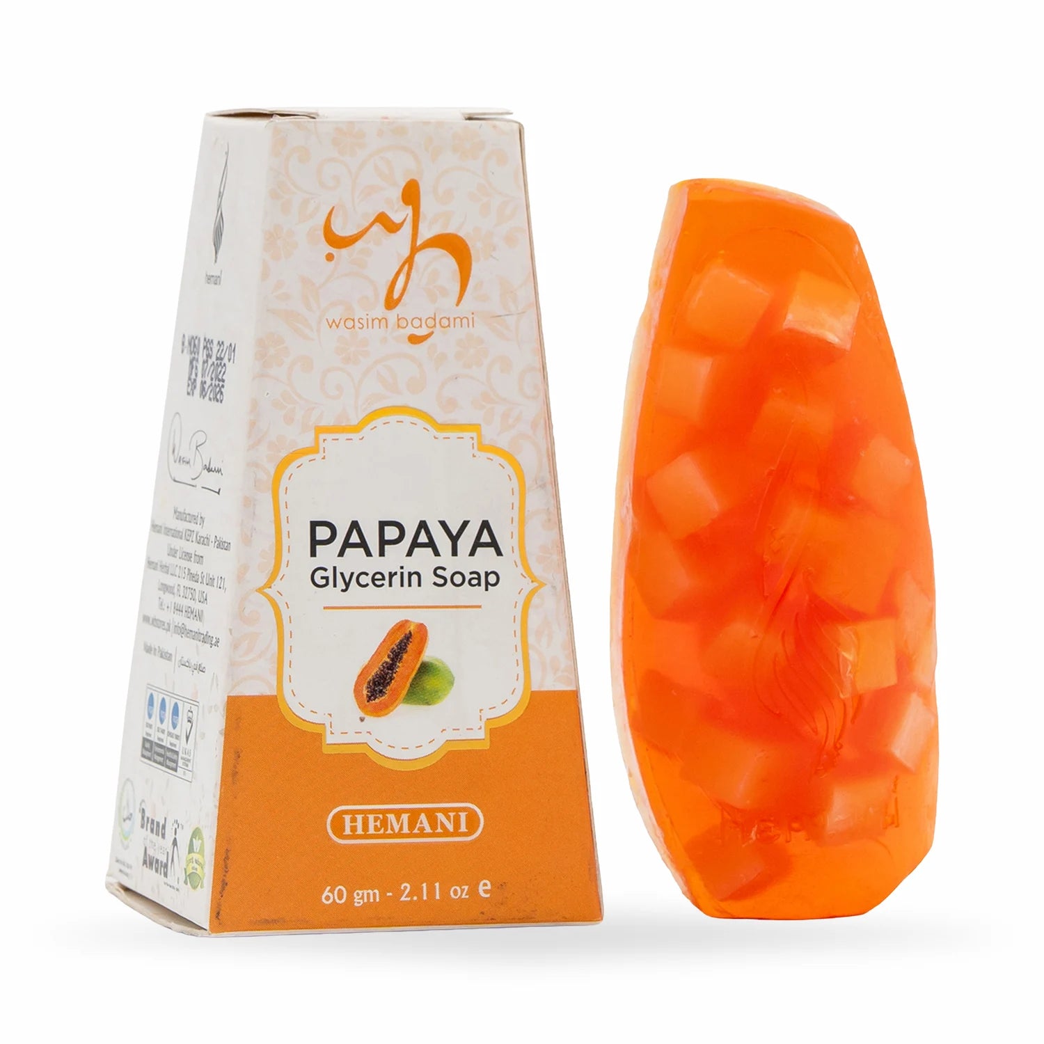 Transparent Glycerin Soap - Papaya with Milk 60g