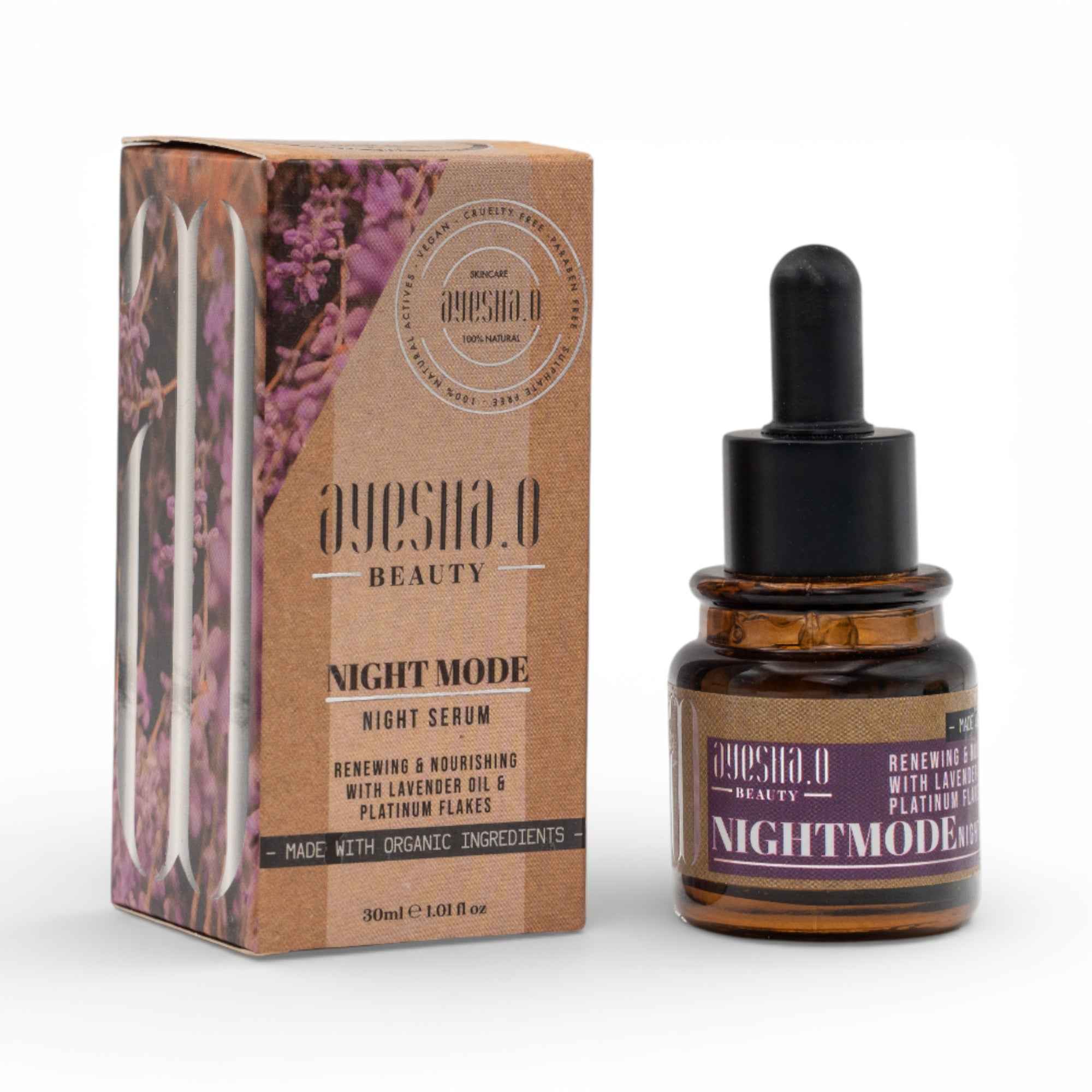 Night Mode - Face Serum with Lavender & Platinum Flakes | AO Beauty