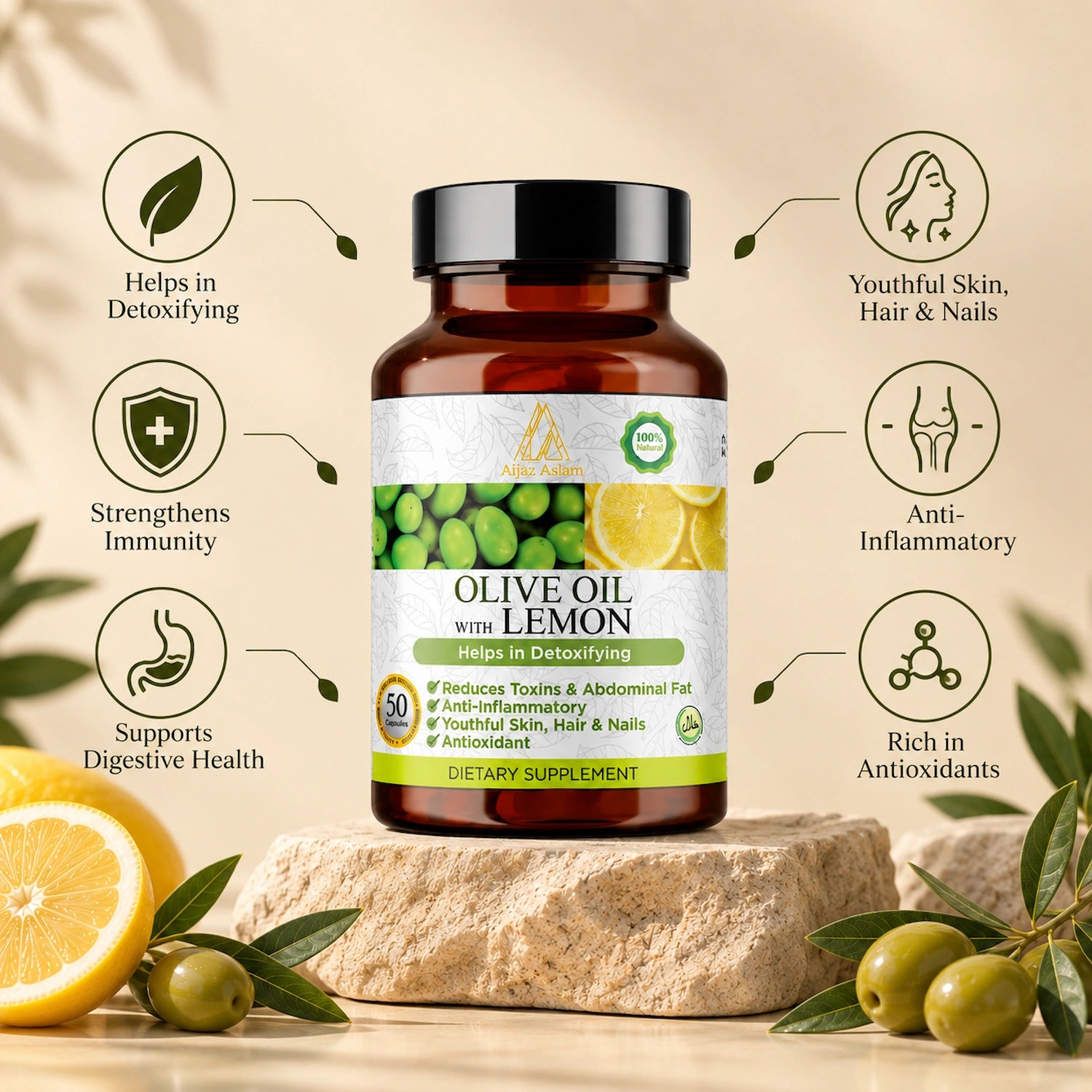 Herbal Dietary Supplement – Olive with Lemon Oil Capsule | Aijaz Aslam