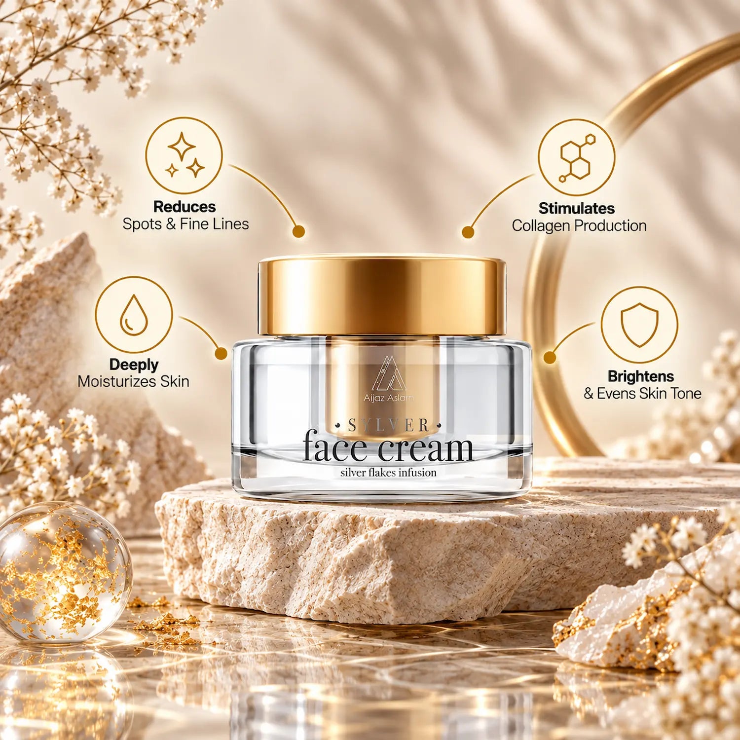 Sylver - Face Cream with Silver Flakes & Gold | Aijaz Aslam
