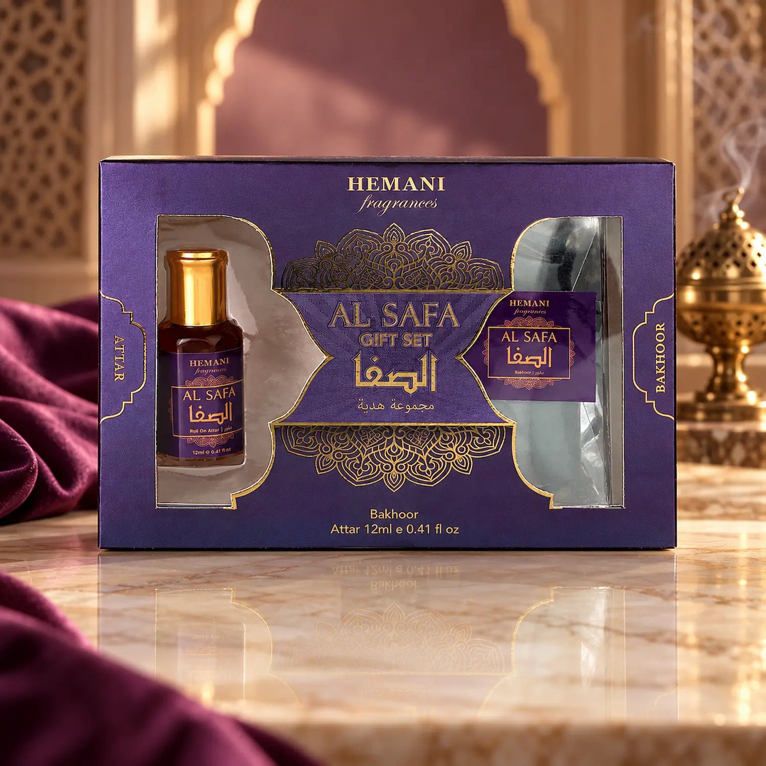 Al Safa Gift Set 2in1 - Attar & Bakhoor