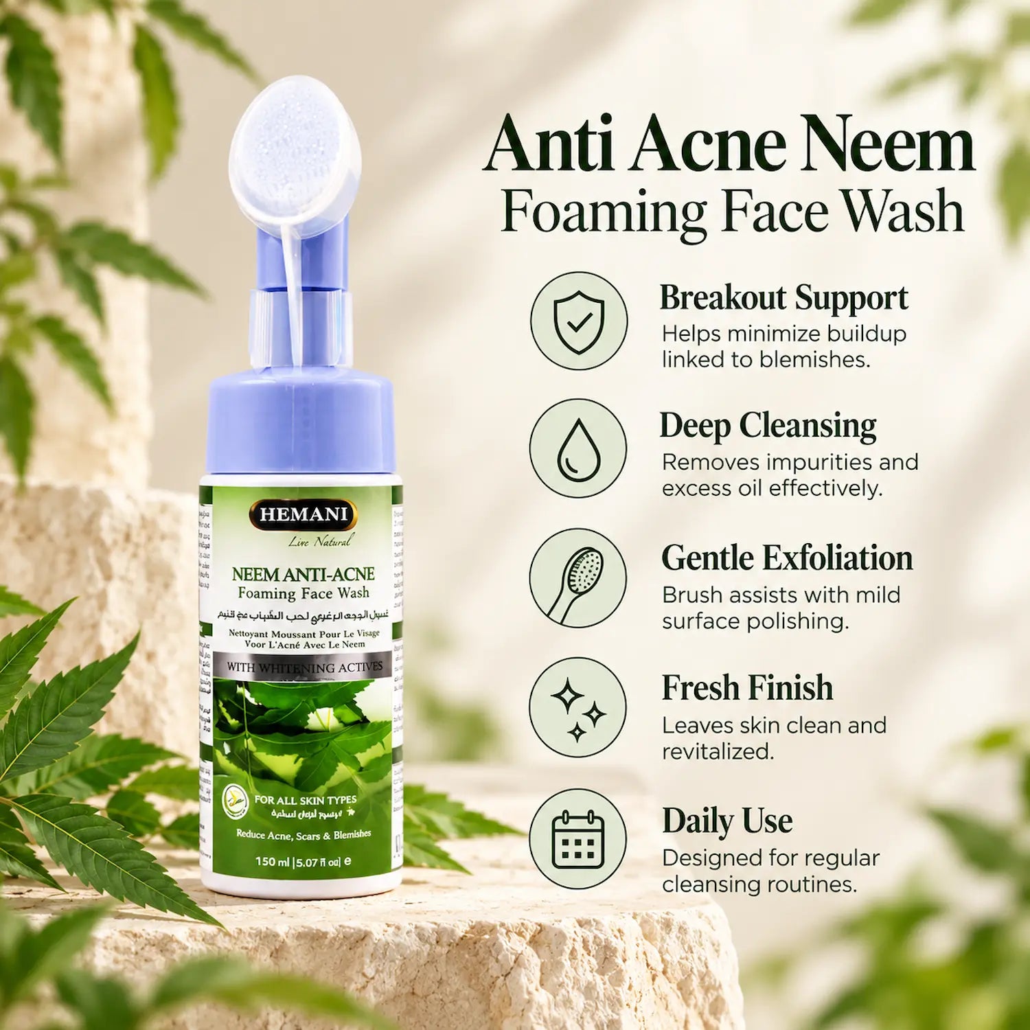 Anti Acne Neem Foaming Face Wash 150ml