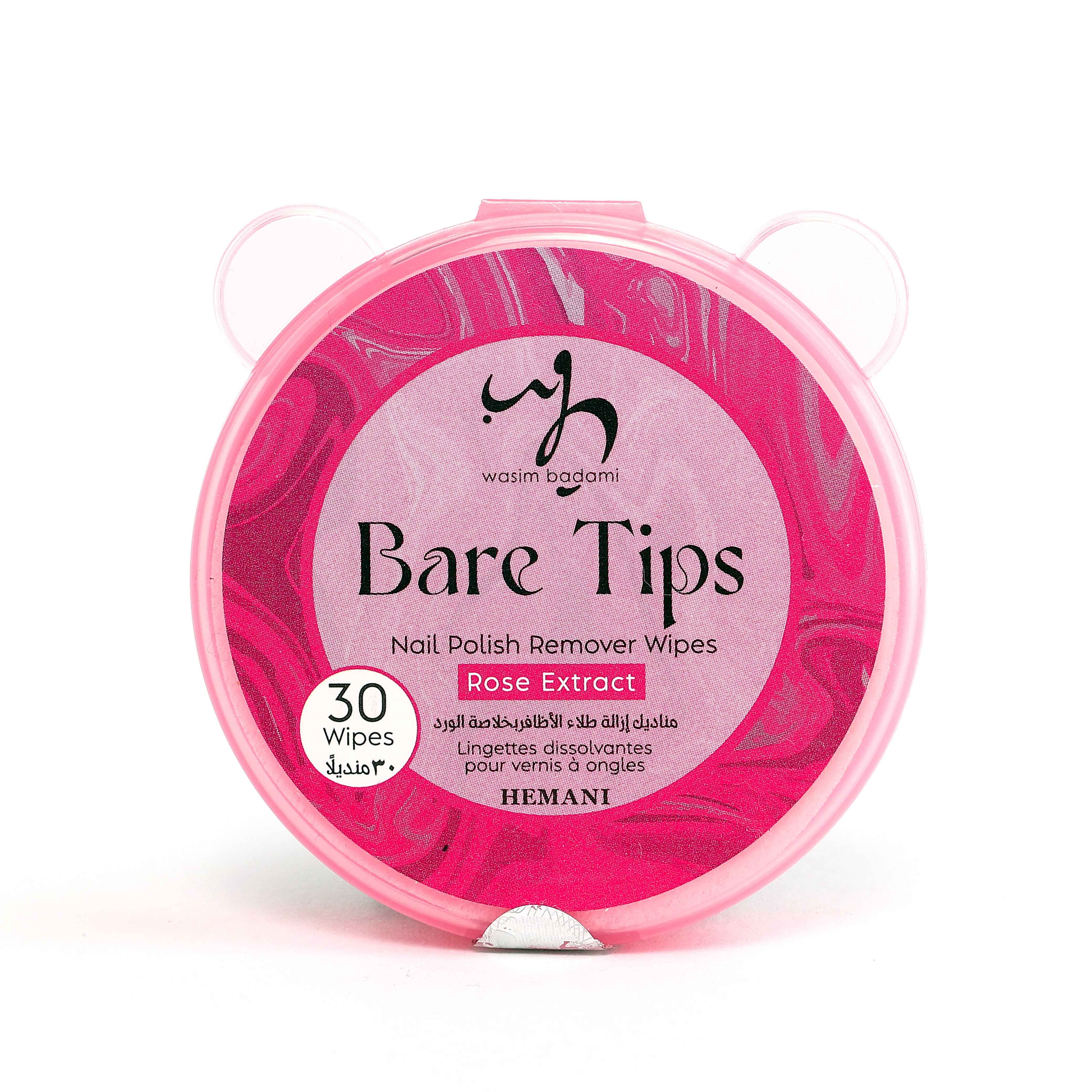 Bare Tips Nail Polish Remover Wipes With Rose Extract