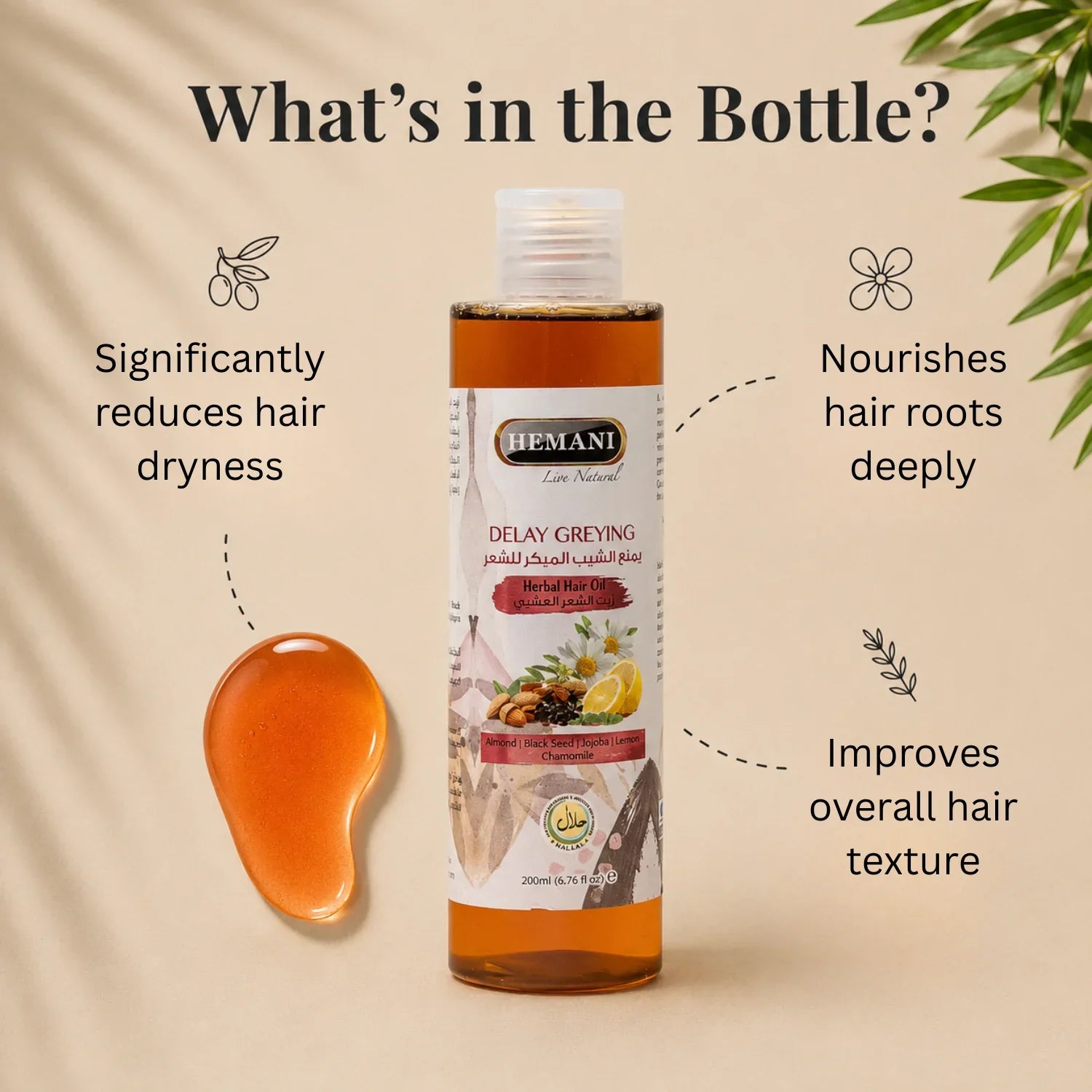 Delay Greying Herbal Hair Oil 200ml