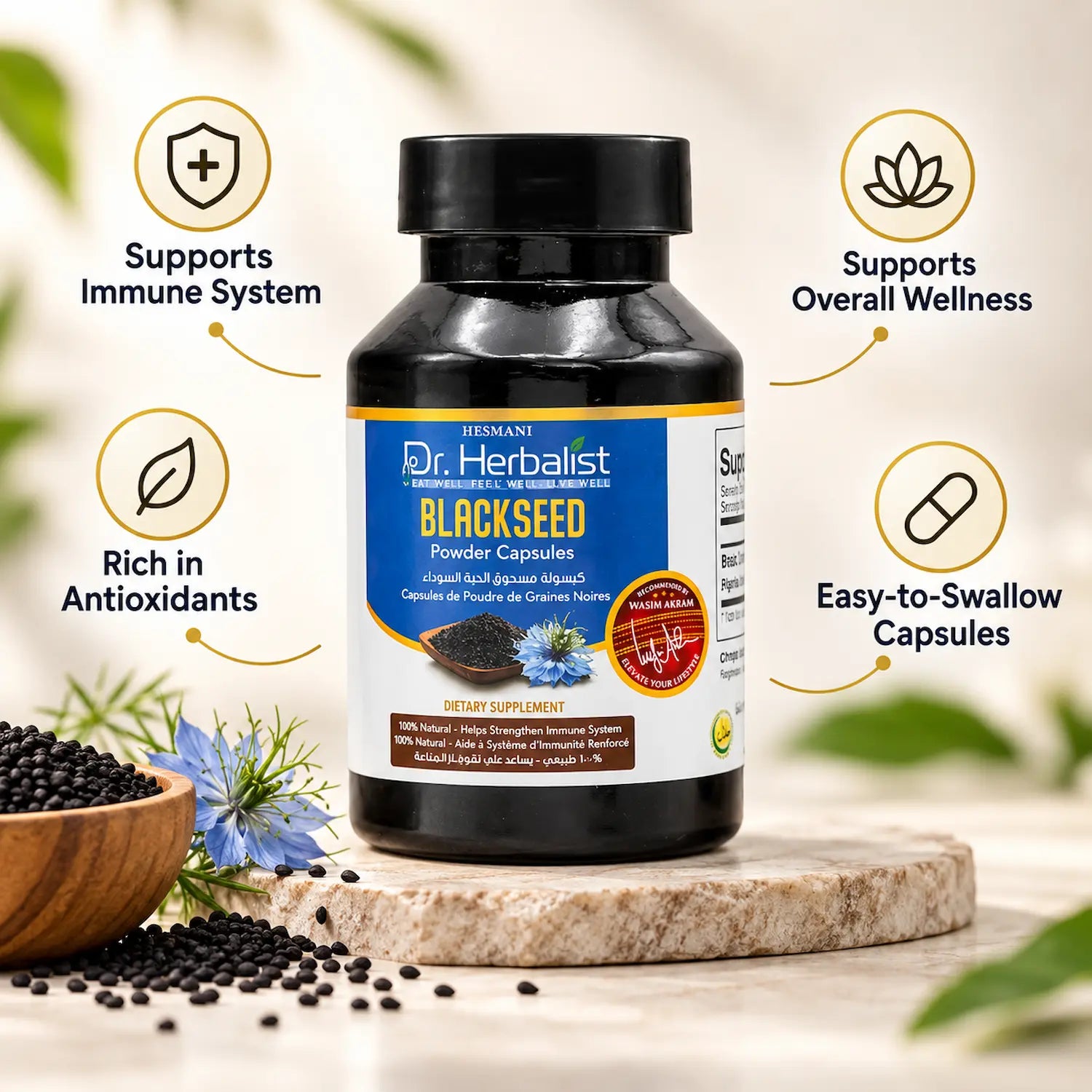 Dr. Herbalist Black Seed Powder Capsules 500mg