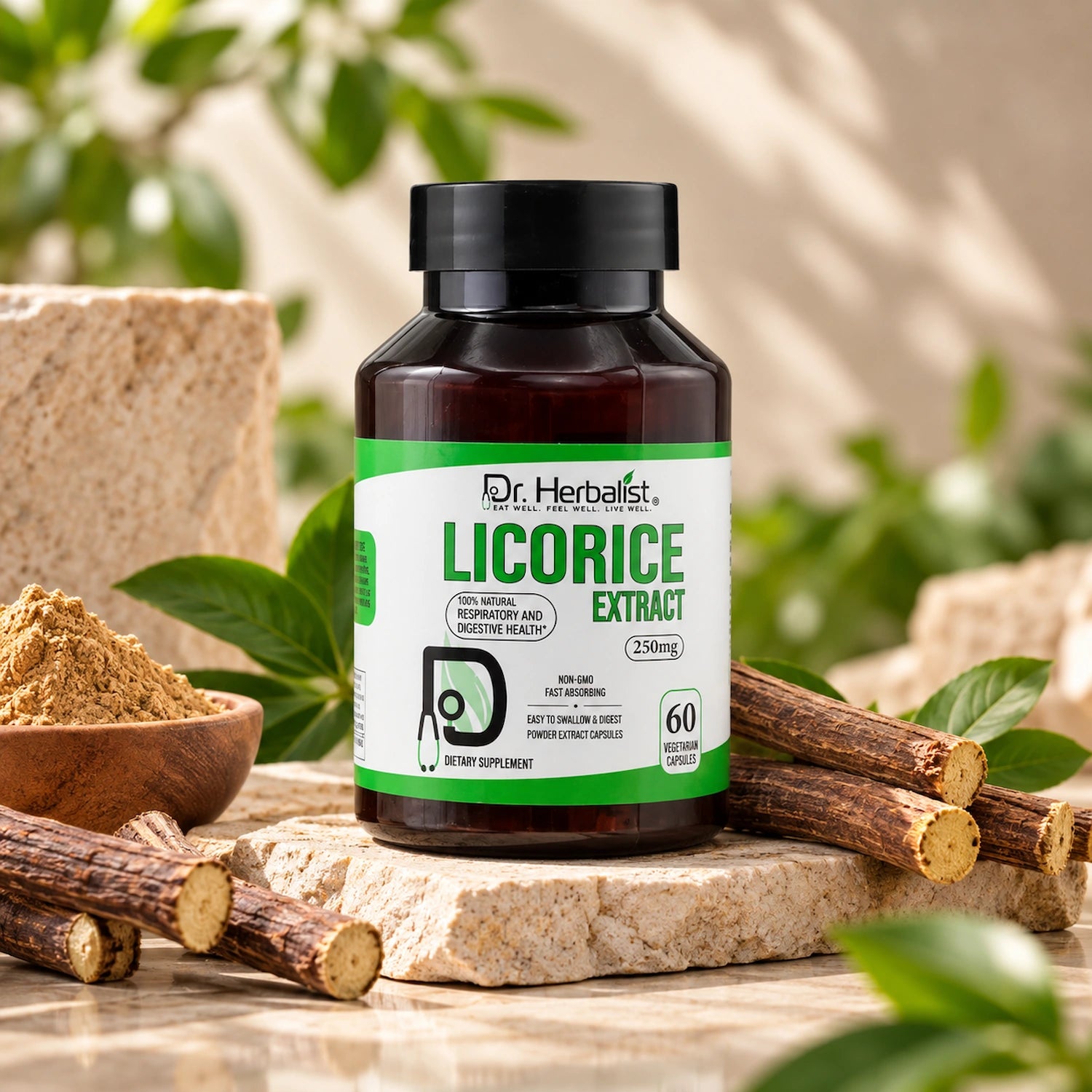 Dr. Herbalist Licorice 250mg Dietary Supplement Capsule