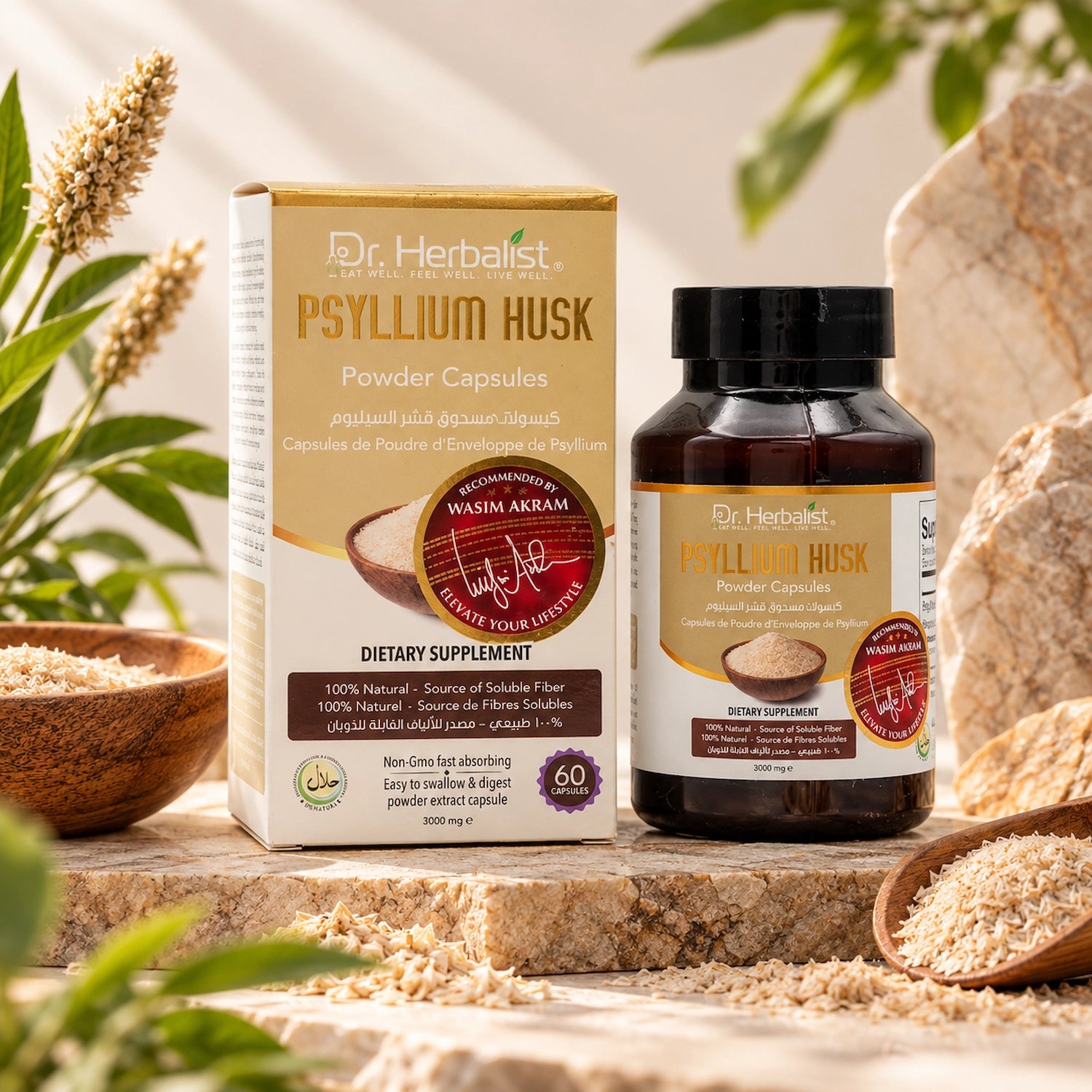 Dr. Herbalist Psyllium Husk Powder Capsules 3000mg