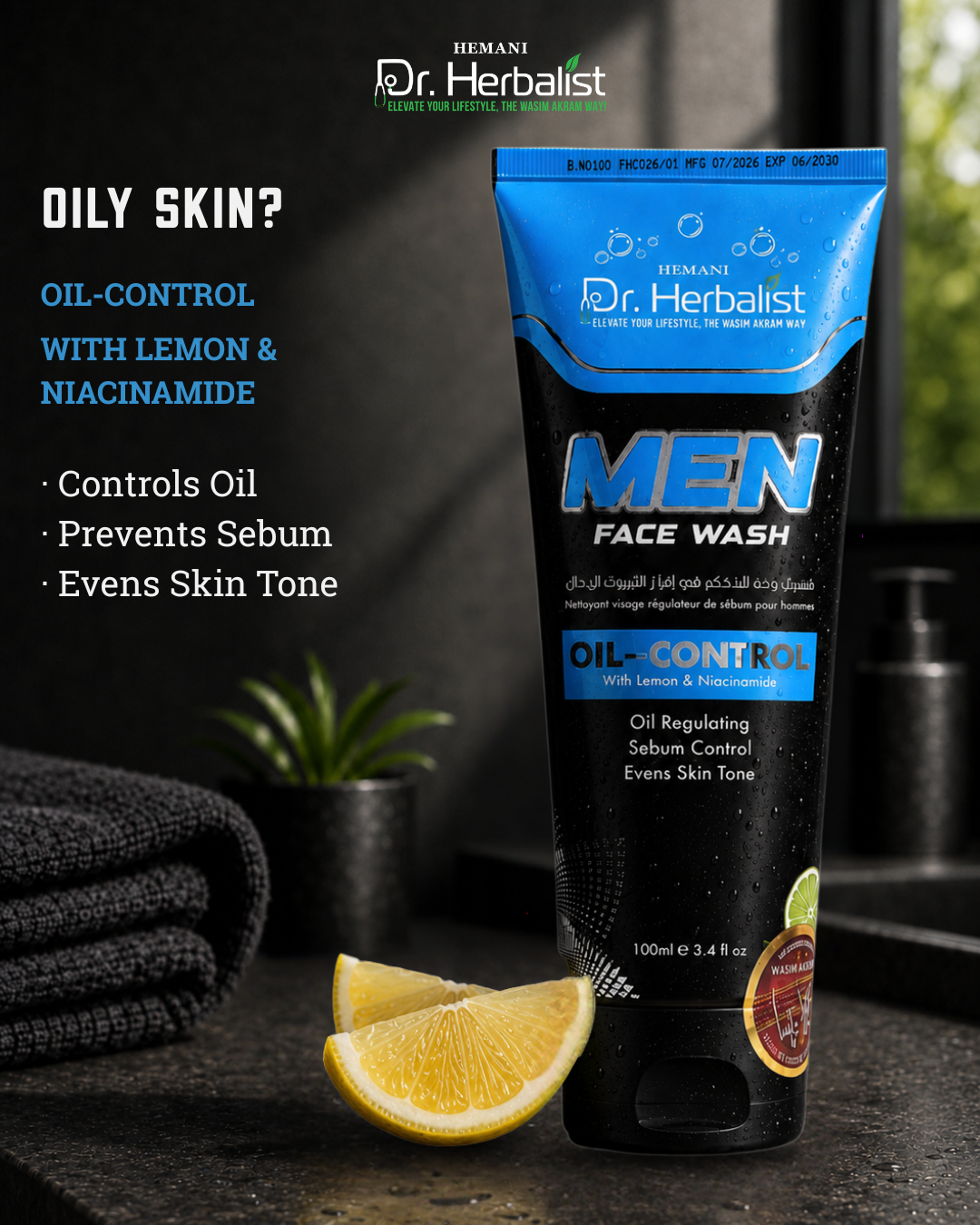 Dr Herbalist Oil Control Face Wash with Lemon & Niacinamide
