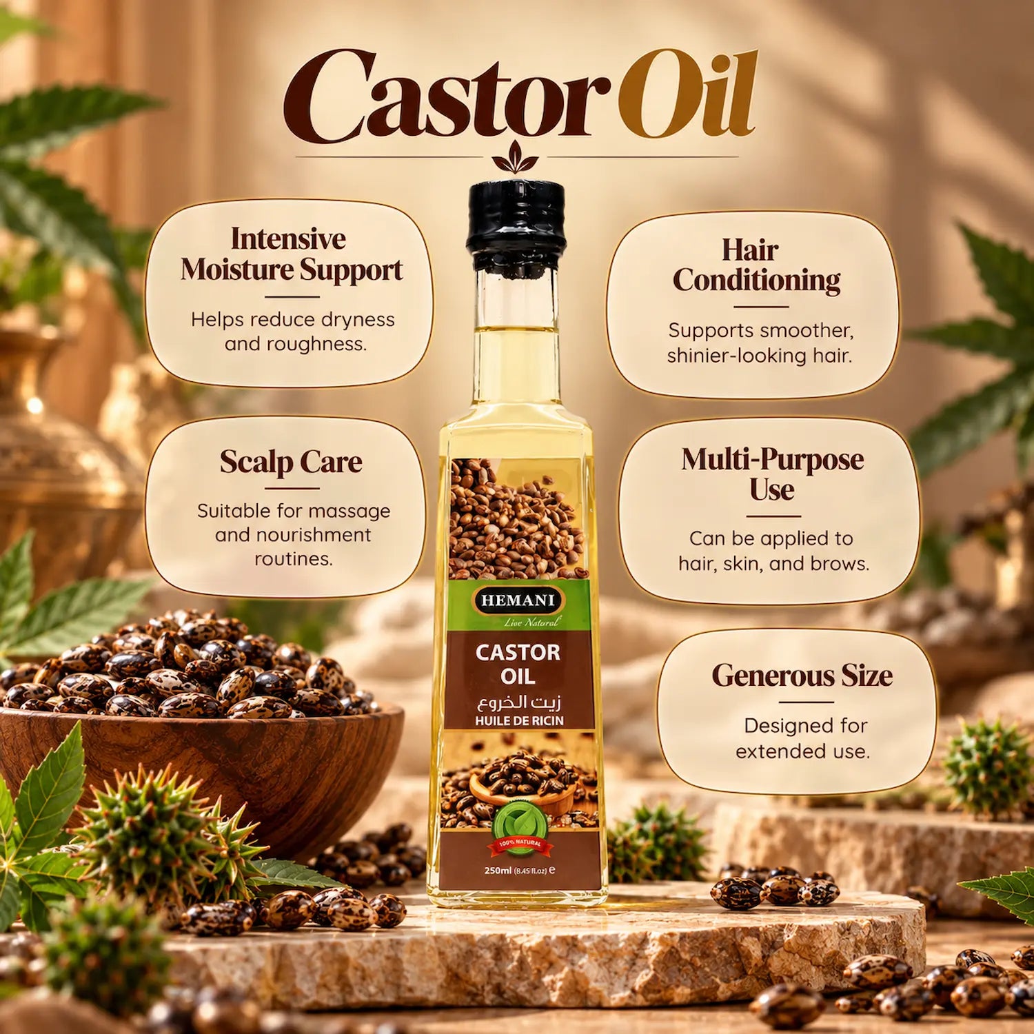 Herbal Oil 250ml - Castor