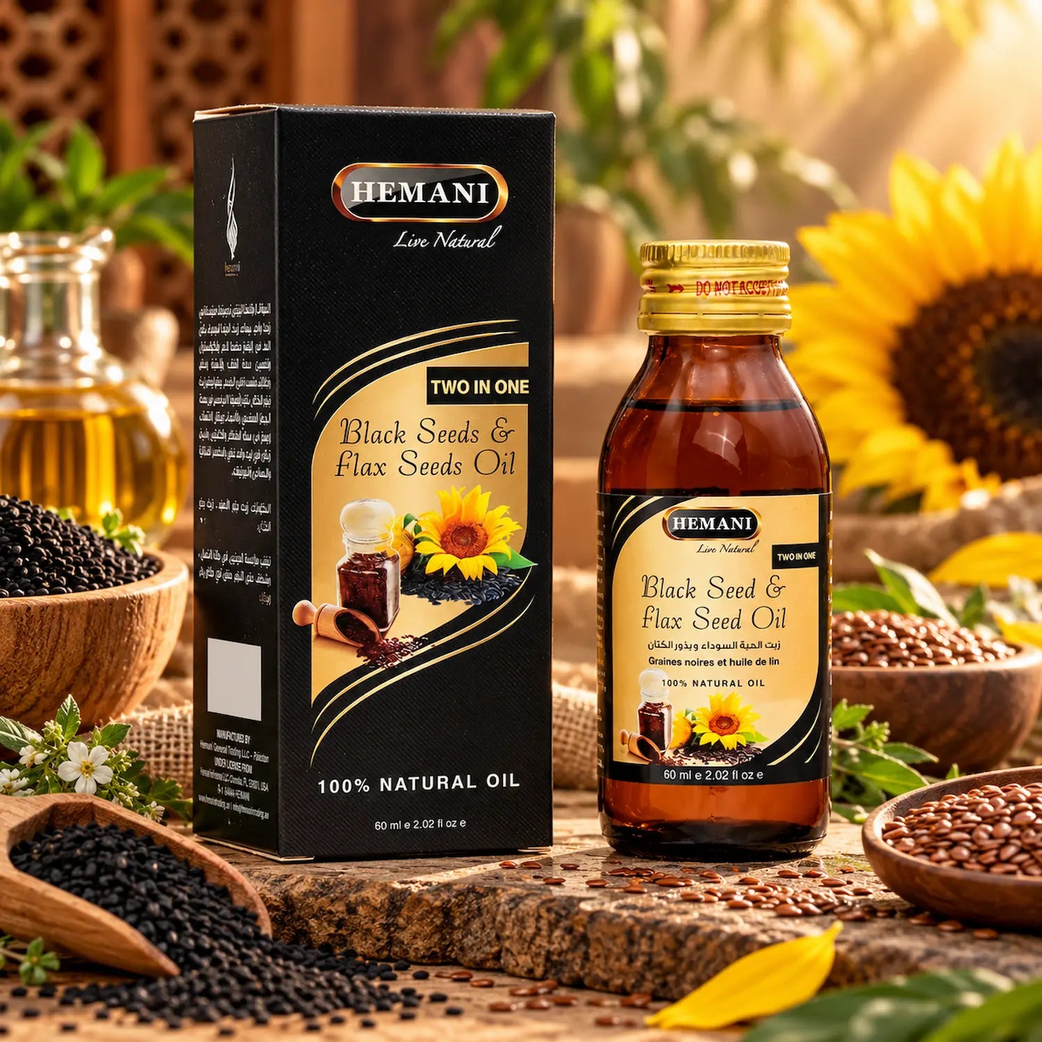 Herbal Oil 60ml - Black Seed & Flaxseed