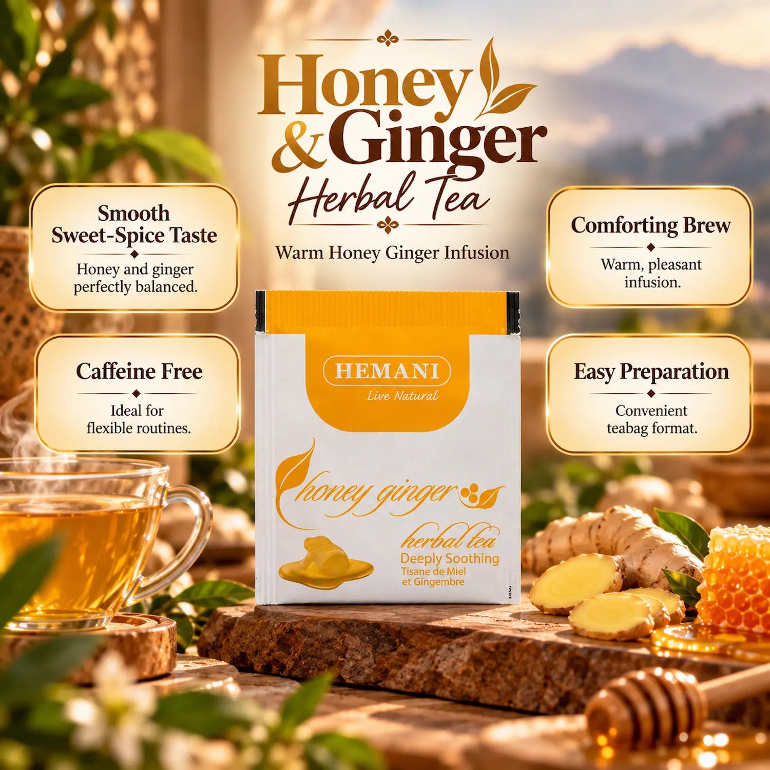 Honey & Ginger Herbal Tea - 20 Tea Bags