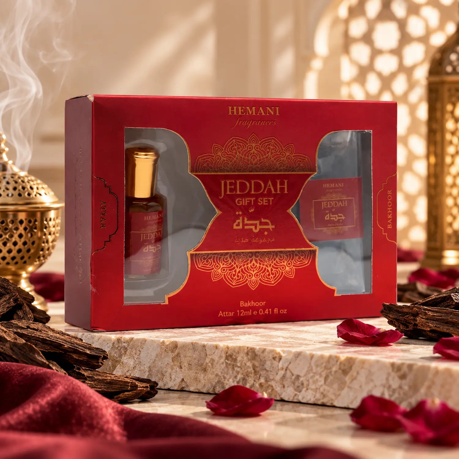 Jeddah Gift Set 2in1 - Attar & Bakhoor 12ml