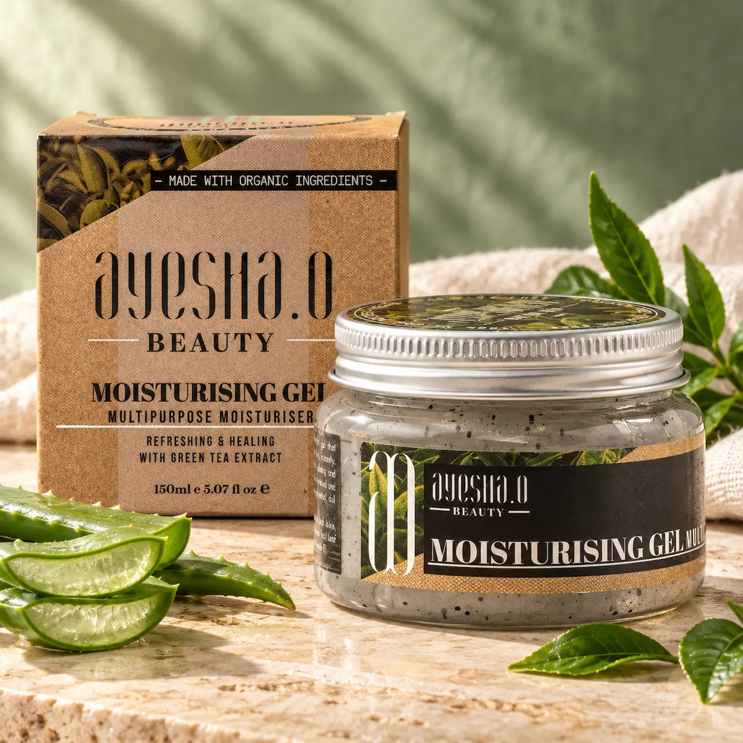 Moisturizing Gel - Multipurpose Aloe Vera Gel with Green Tea | AO Beauty