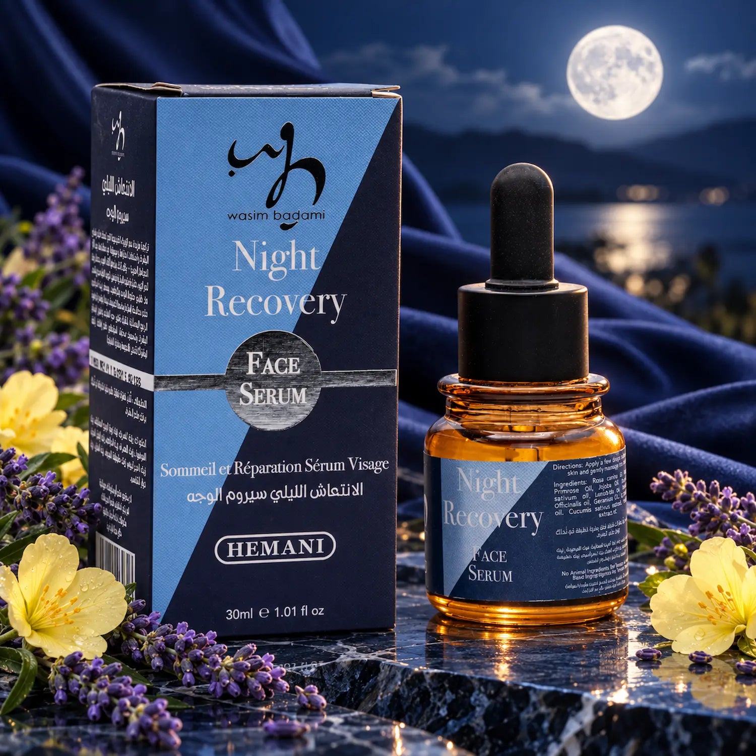 Night Recovery Serum with Evening Primrose & Lavender