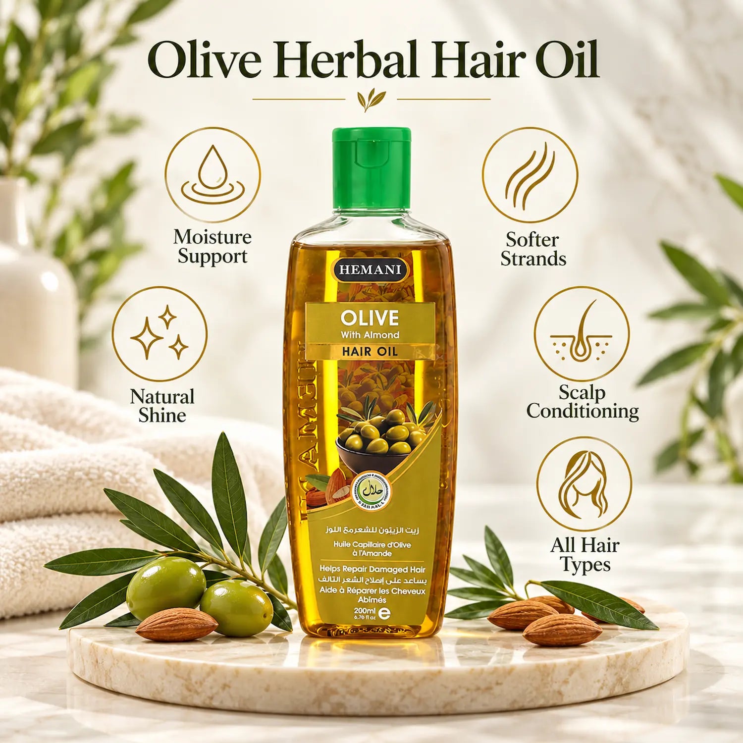 Olive Herbal Hair Oil 200ml