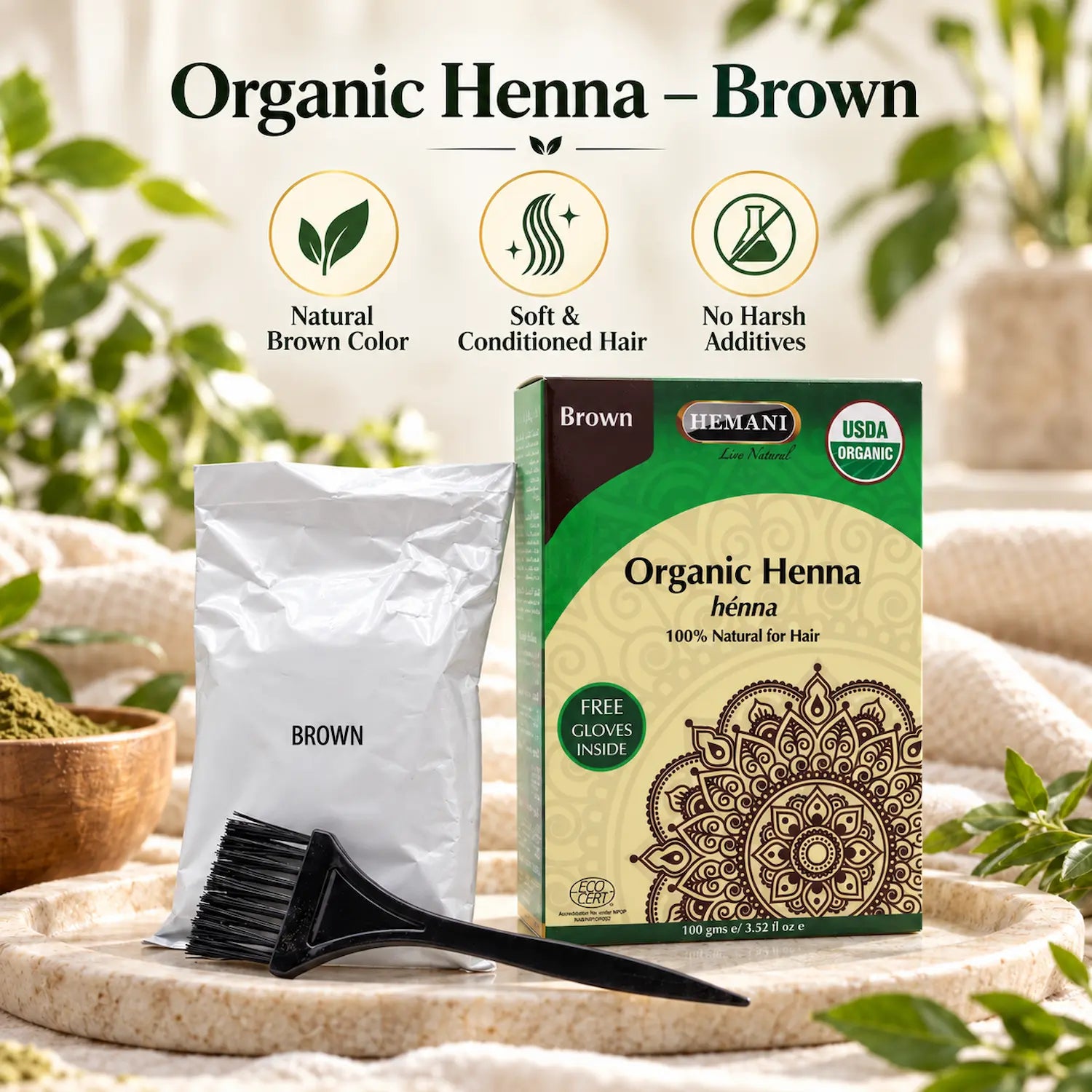 Organic Henna for Hair 100g - Brown