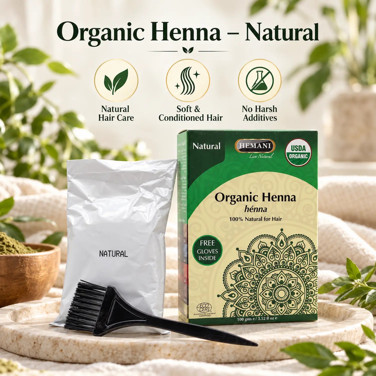 Organic Henna for Hair 100g - Natural