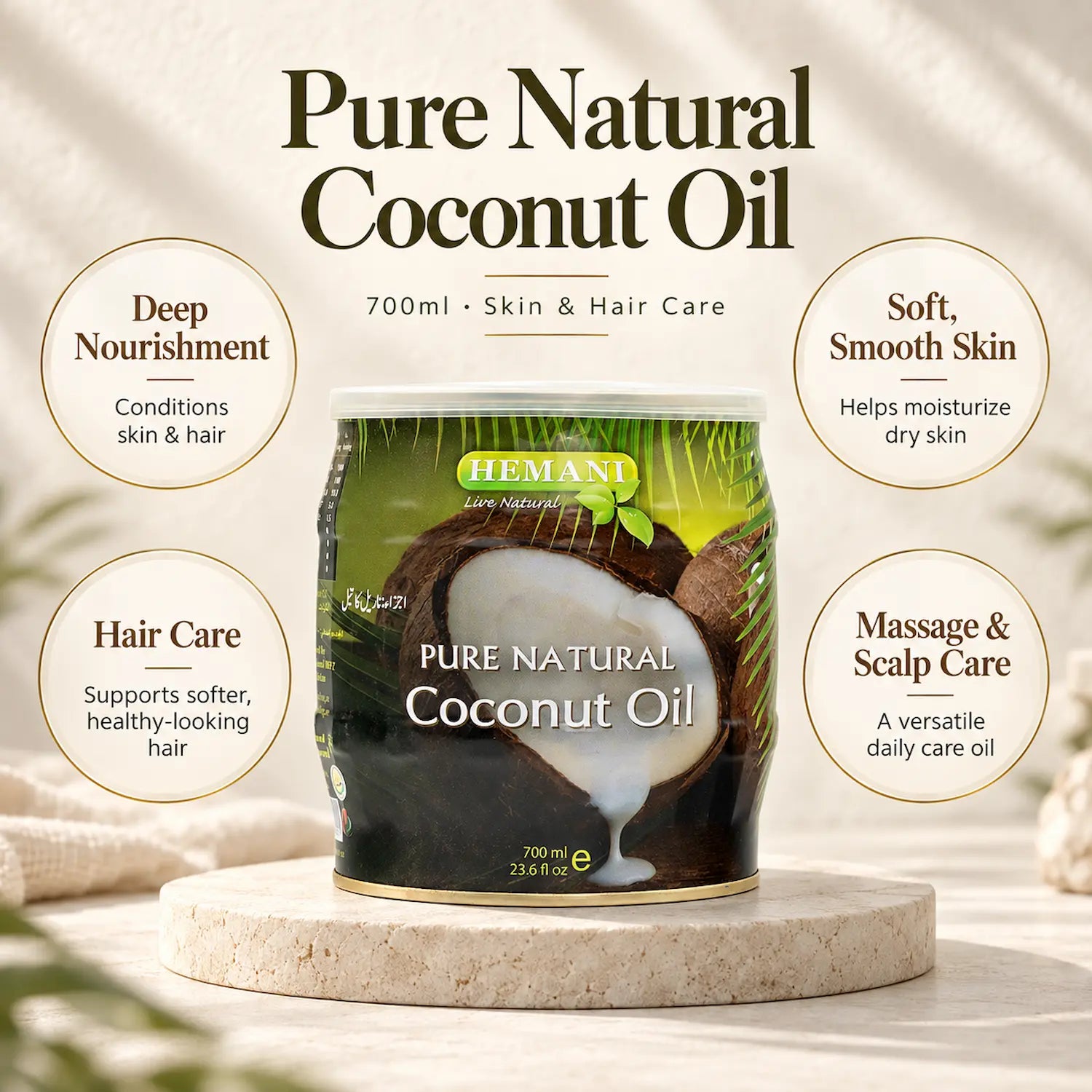Pure Natural Coconut Herbal Oil 700ml