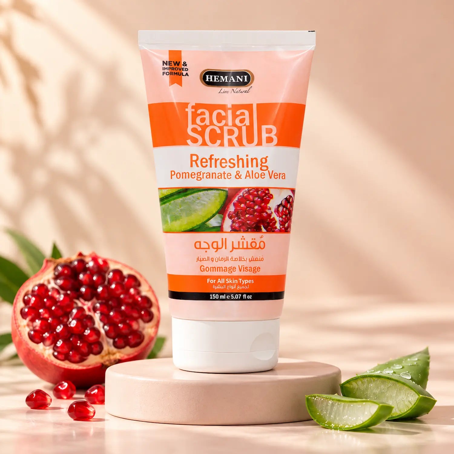 Refreshing Facial Scrub with Pomegranate and Aloe Vera