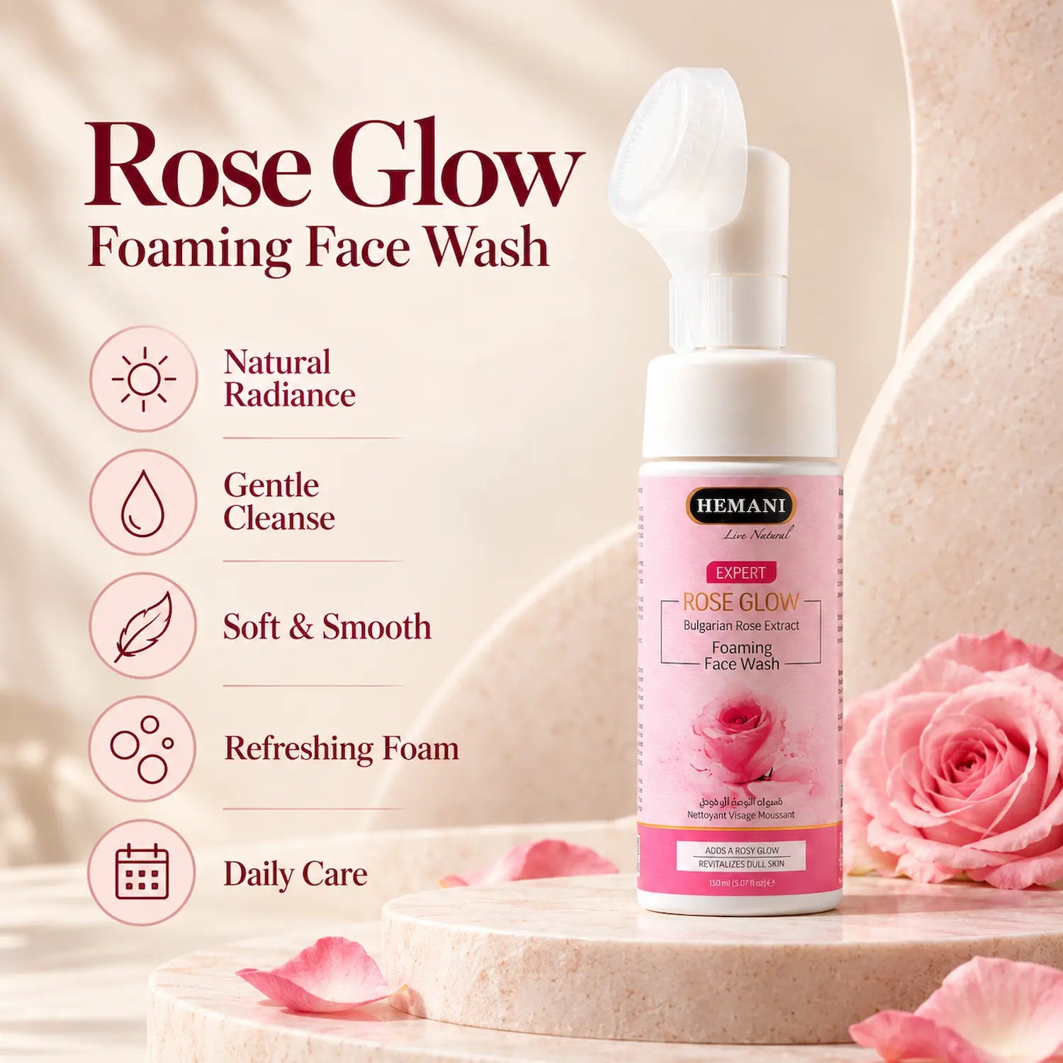 Rose Glow Expert Foaming Face Wash 150ml