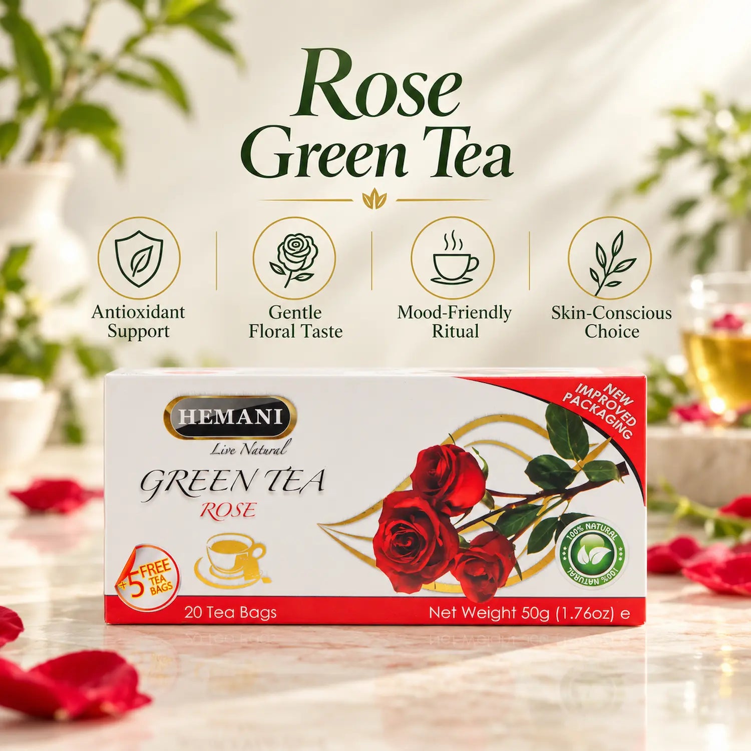 Rose Green Tea - 20 Tea Bags