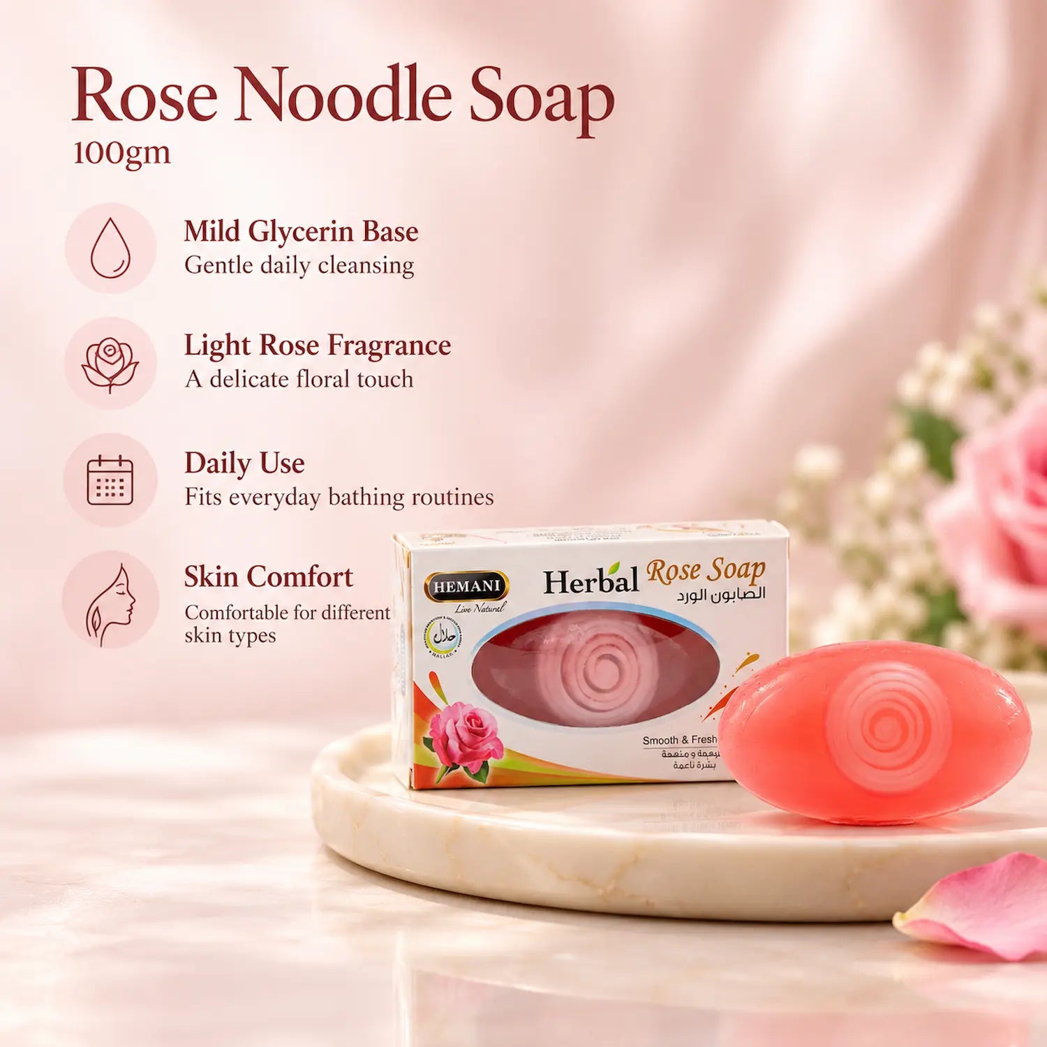 Rose Noodle Soap 100gm