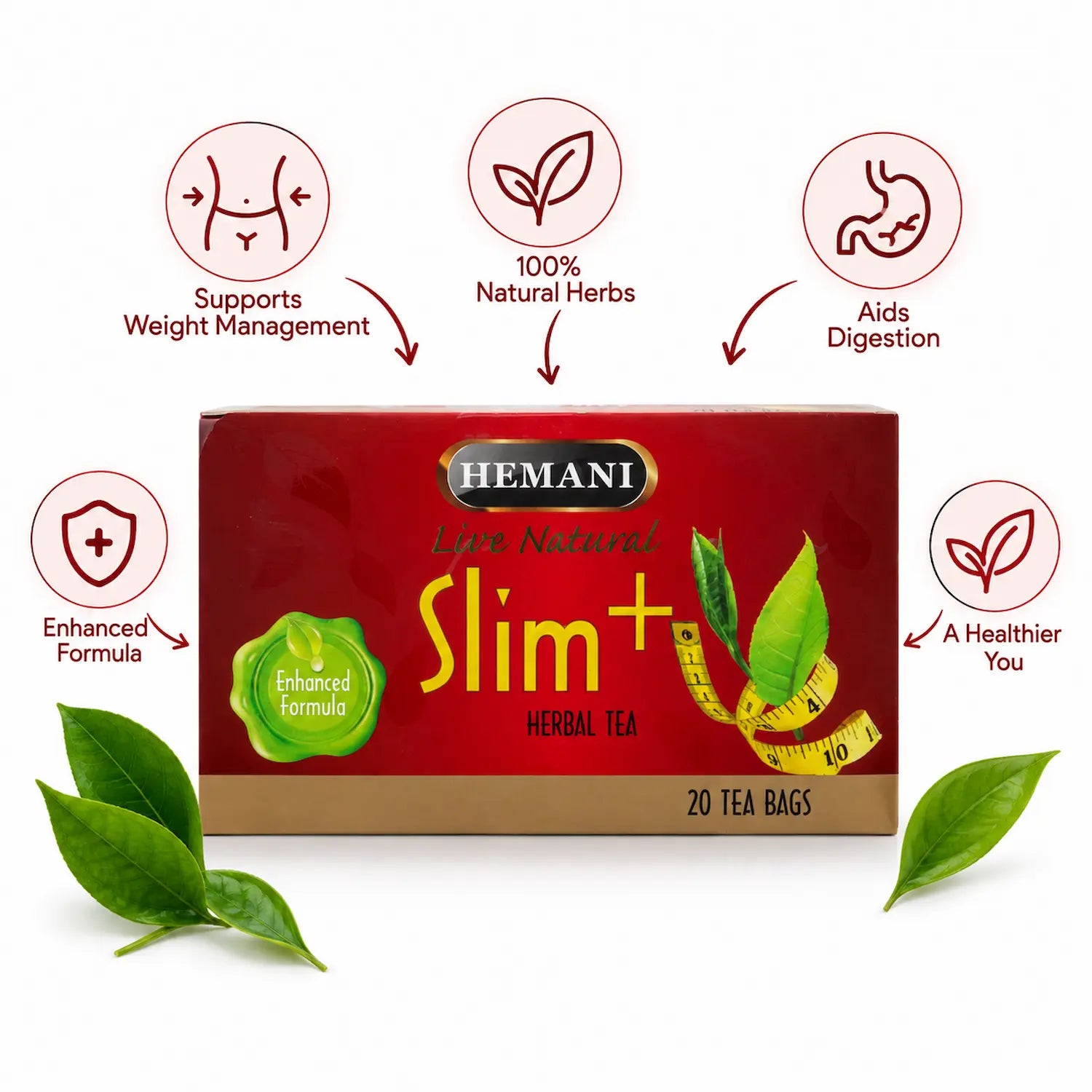 Slim + Enhanced Formula Herbal Tea - 20 Tea Bags