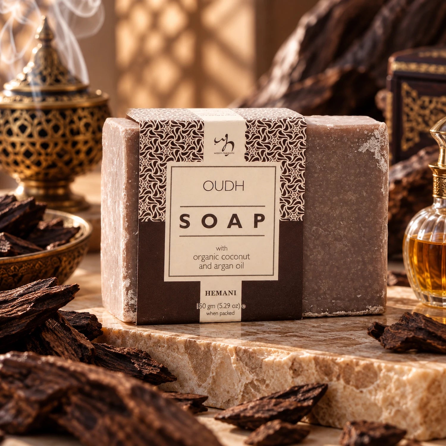 Soap with Organic Argan & Coconut Oil - Oud 150g