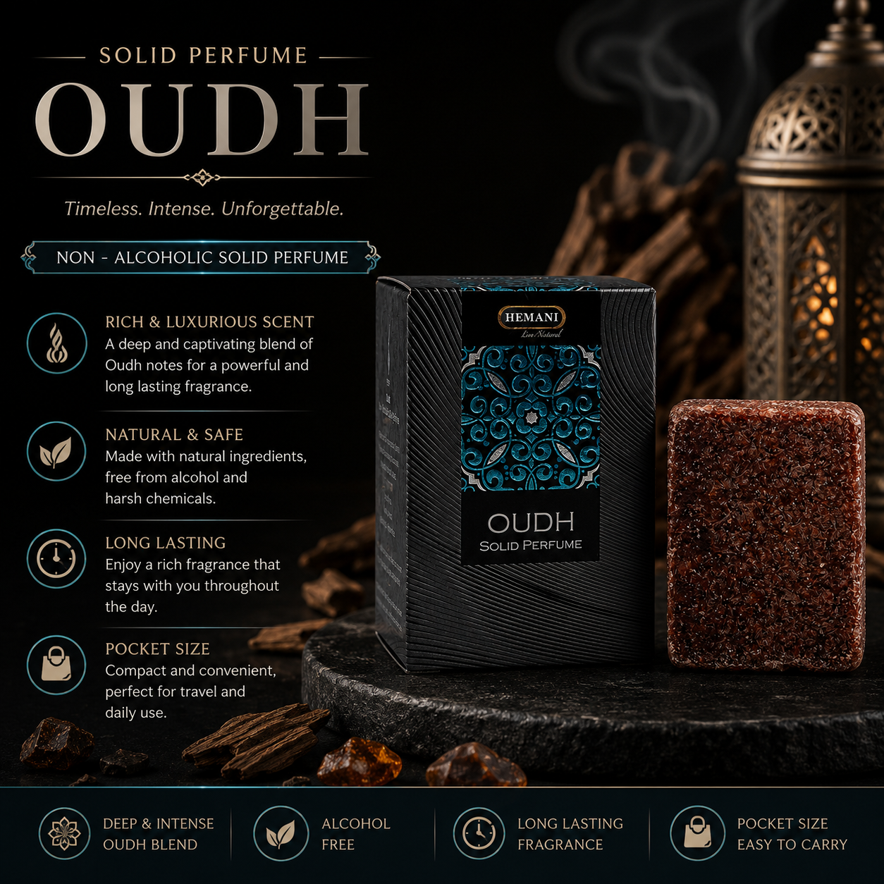 Solid Perfume Jamid - Musk Oud 25gm
