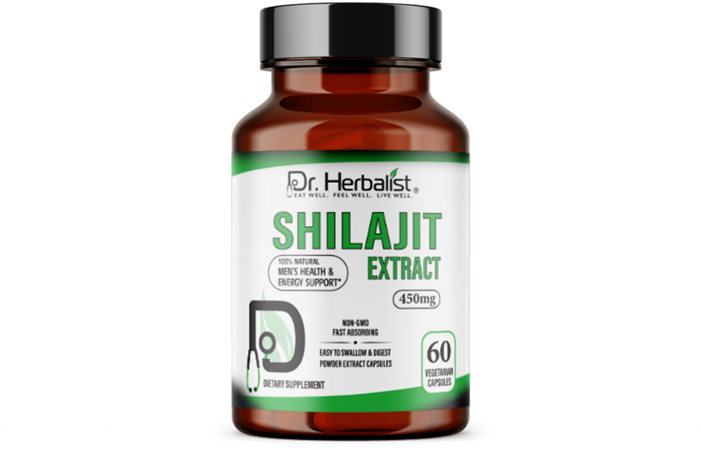 Shilajit 450mg Dietary Supplement - Powder Extract Capsule | Dr Herbalist | HEMANI