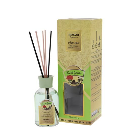 Fresh Green Scented Reed Diffuser 110ml | Hemani Herbals	