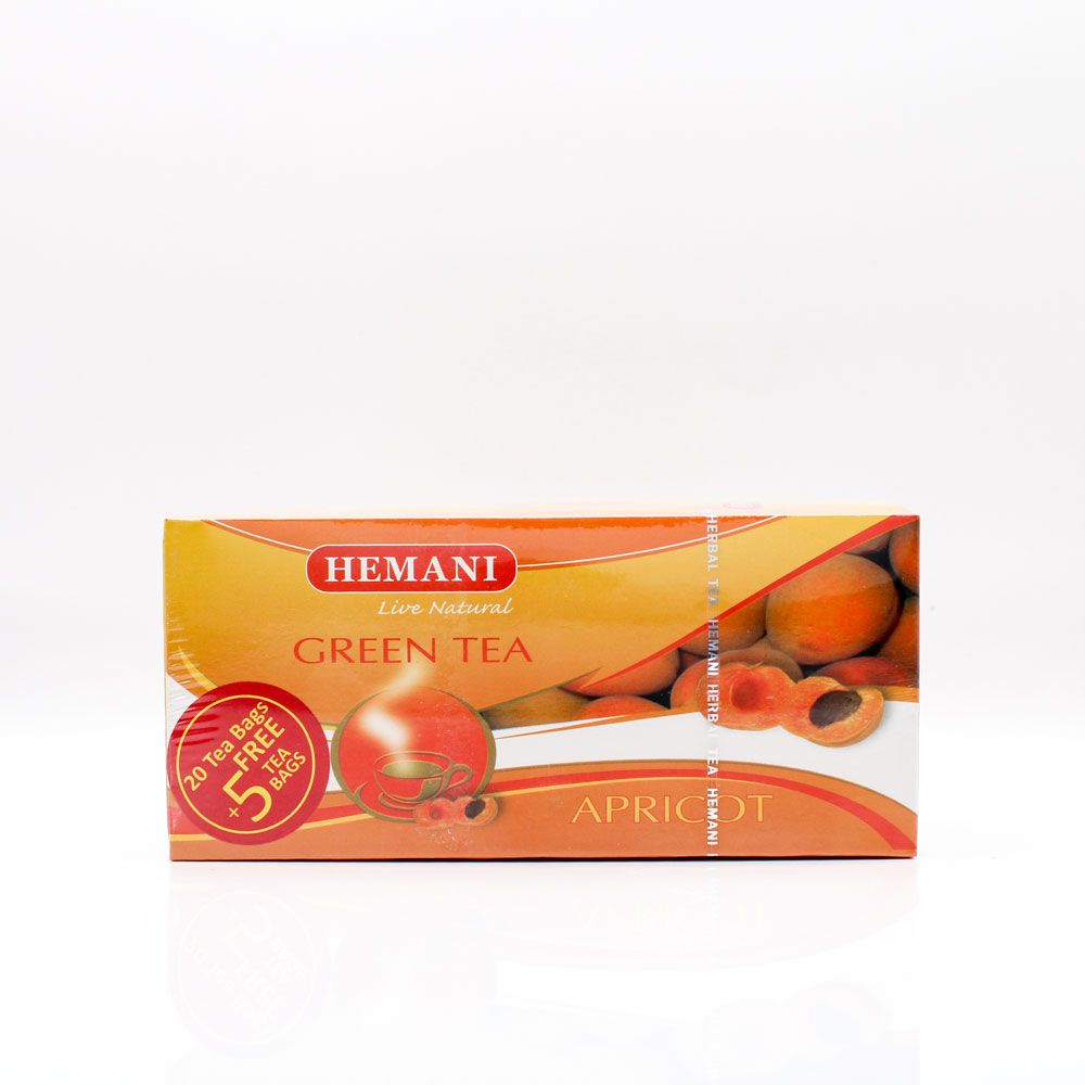 Apricot Green Tea - 20 Tea Bags | Hemani Herbals 