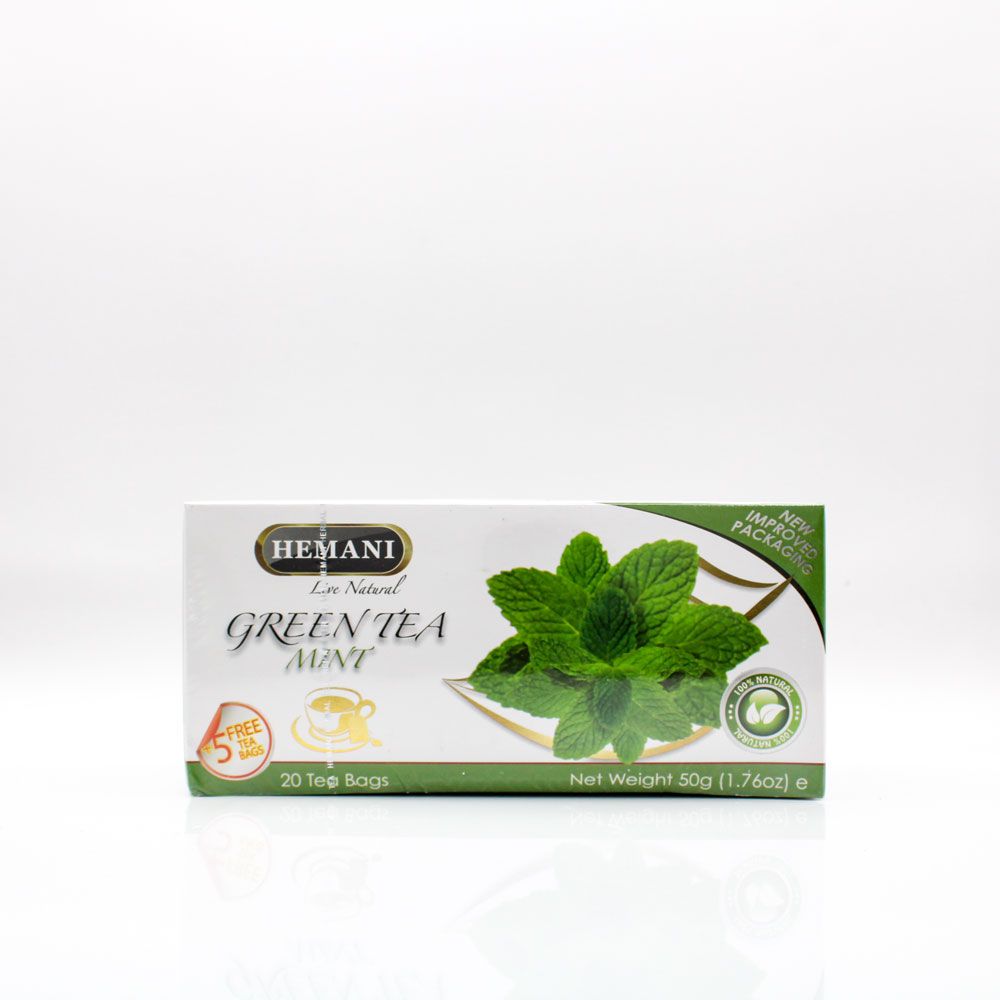 Mint Green Tea - 20 Tea Bags | Hemani Herbals 
