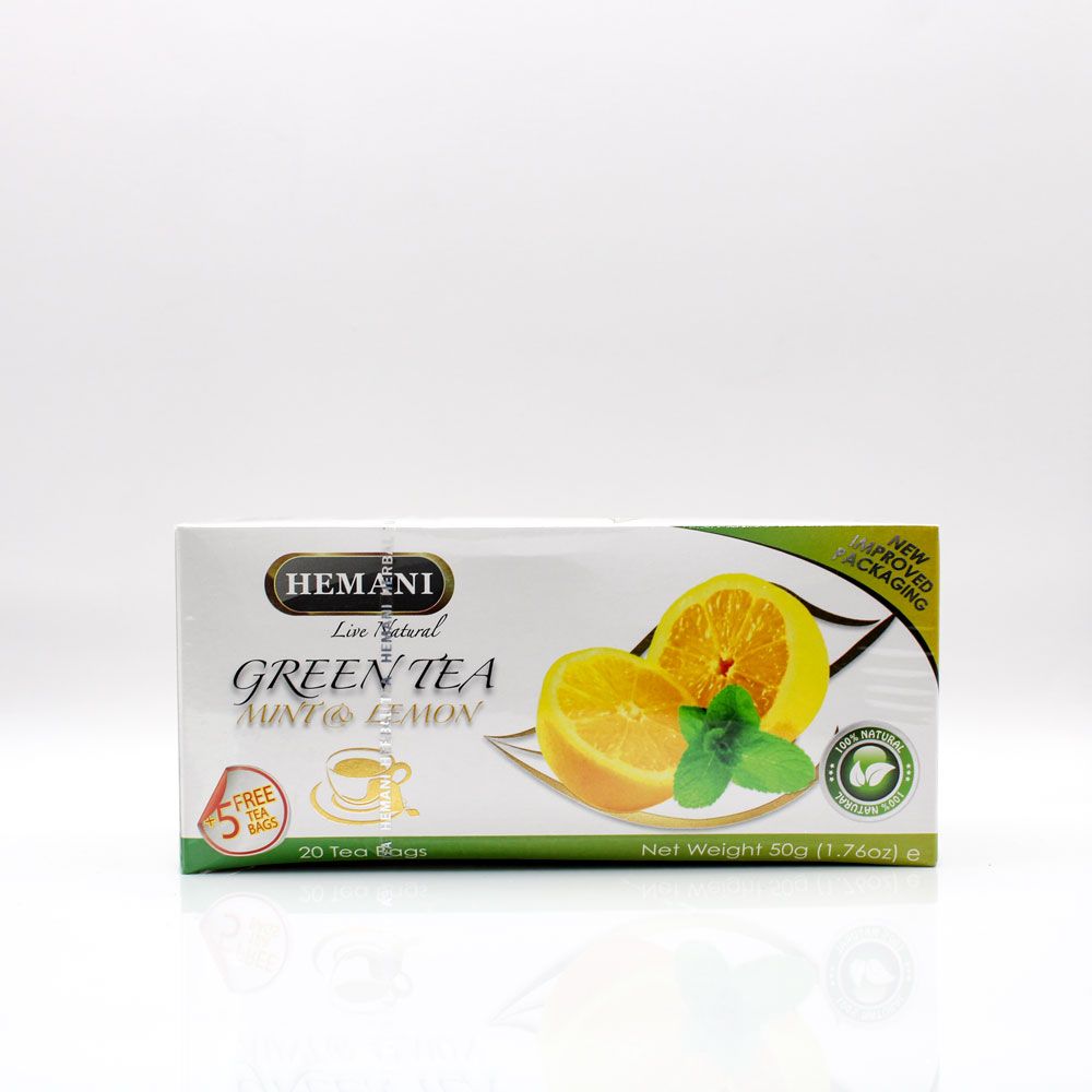 Mint & Lemon Green Tea - 20 Tea Bags | Hemani Herbals 
