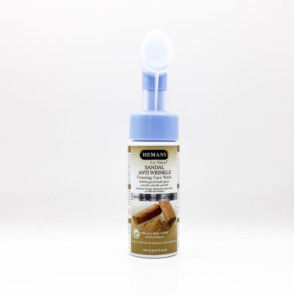 Anti Wrinkle Sandal Foaming Face Wash with Silicon Brush 150ml | Shop Skincare | Hemani Herbal	